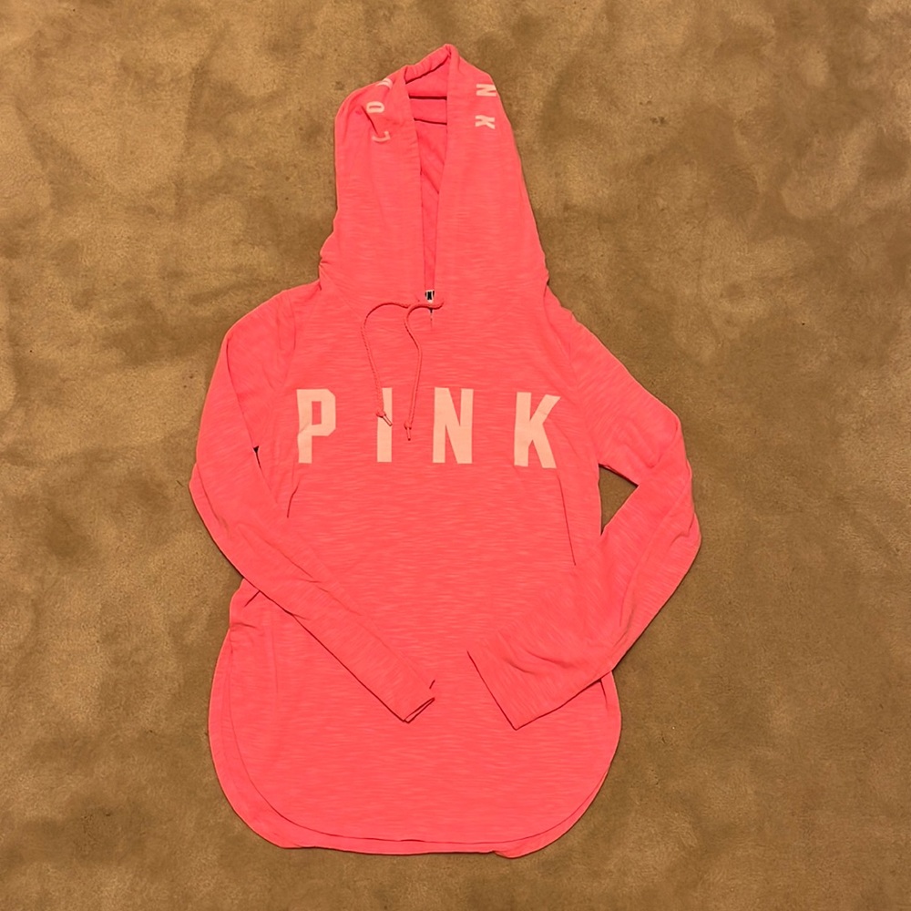 Pink light weight hoodie, size XS